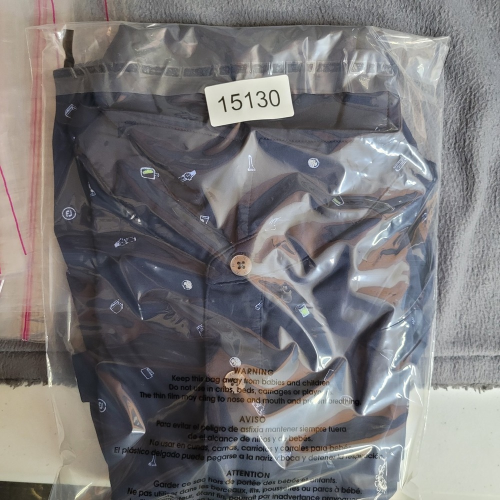 FootJoy Golf Polo Shirt Mens XL Blue Golf Tee Bag Ball Allover Short Sleeve - Picture 9 of 9